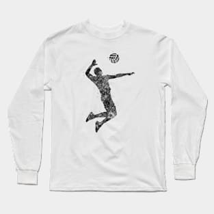 Volleyball player man black and white Long Sleeve T-Shirt